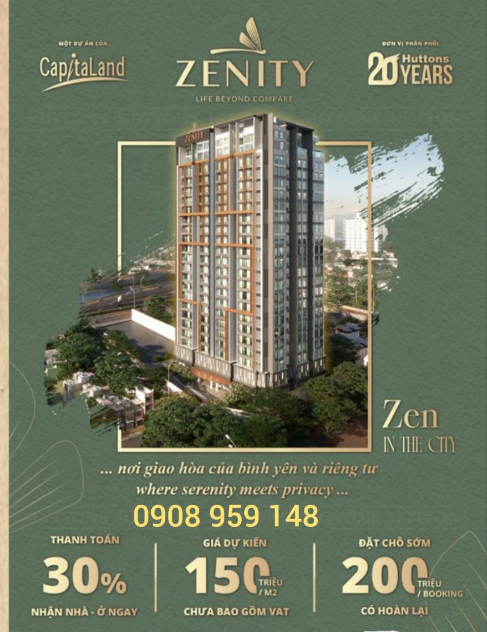 CĂN HỘ ZENITY - 608 VÕ VĂN KIỆT - Q1 - 10 TỶ/ CĂN 